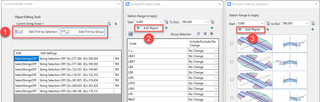 Image of model builder workfow with Add Region